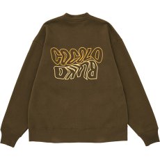 画像1: WARP LOGO SWEAT CARDIGAN (BROWN) (1)