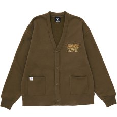 画像2: WARP LOGO SWEAT CARDIGAN (BROWN) (2)