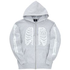 画像1: SKULL BONG ZIP HOODIE (ASH) (1)