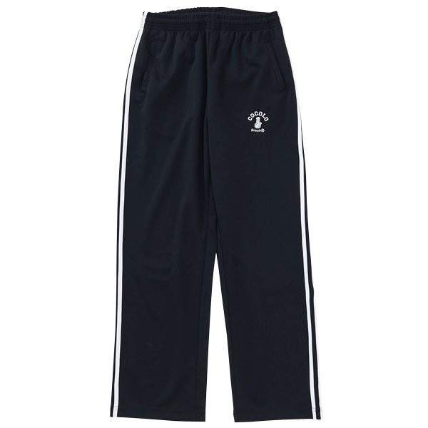 EMBROIDERY JERSEY TRACK PANTS(BLACK/WHITE) - COCOLOBLAND WEB
