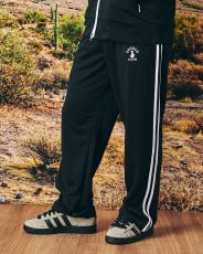 画像1: EMBROIDERY JERSEY  TRACK PANTS(BLACK/WHITE) (1)