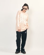 画像3: EMBROIDERY JERSEY  TRACK PANTS(BLACK/WHITE) (3)