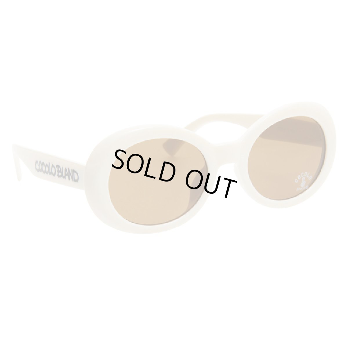 画像1: OVAL TOY SUNGLASSES (WHITE/BROWN) (1)