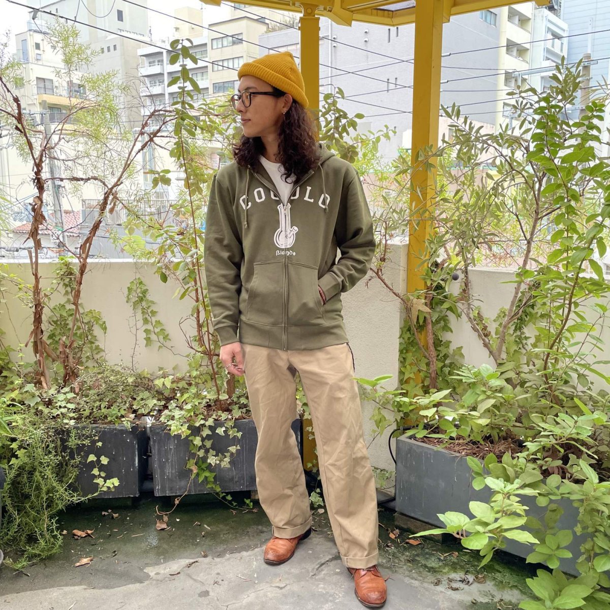画像8: OG BONG ZIP HOODIE(OLIVE） (8)