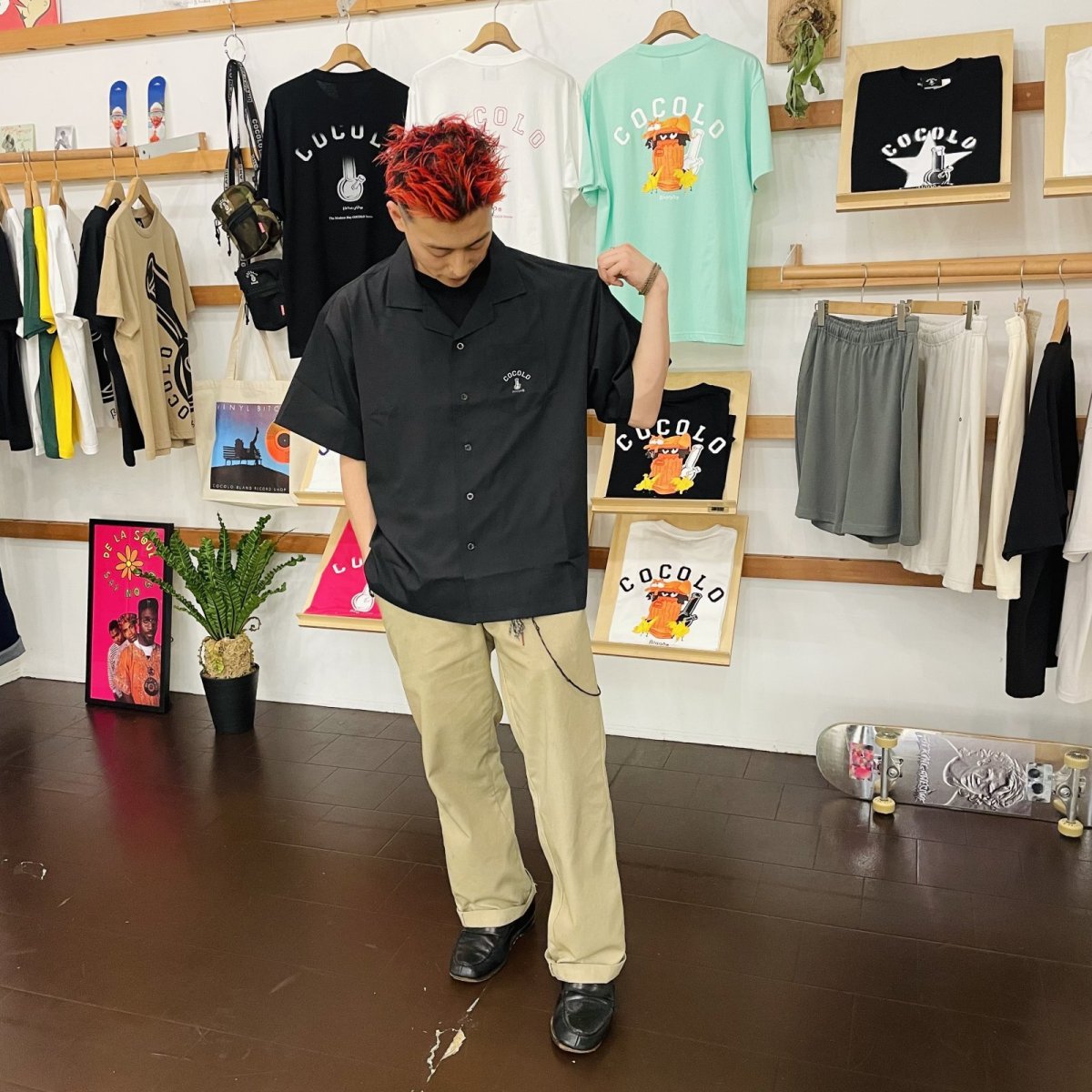 画像10: BONG OPEN SHIRTS (BLACK) (10)