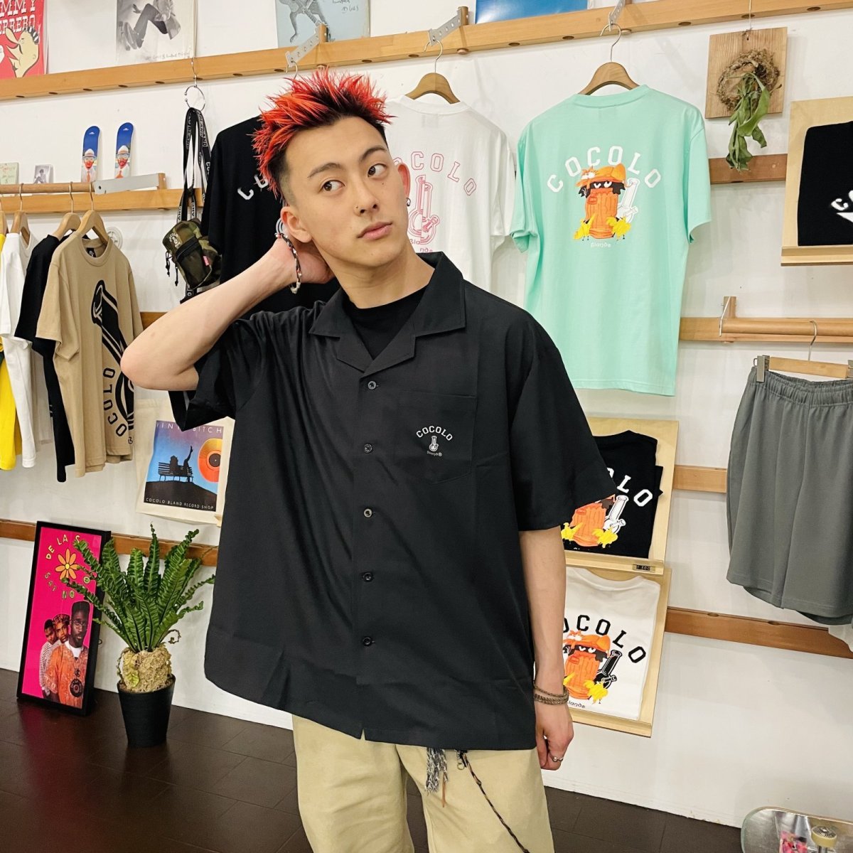 画像11: BONG OPEN SHIRTS (BLACK) (11)