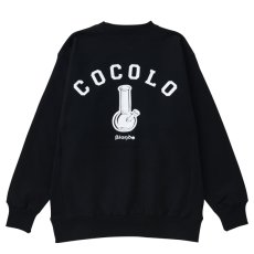 画像1: BACK BONG CREWNECK SWEAT(BLACK） (1)