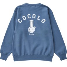 画像1: BACK BONG CREWNECK SWEAT(STONE BLUE） (1)