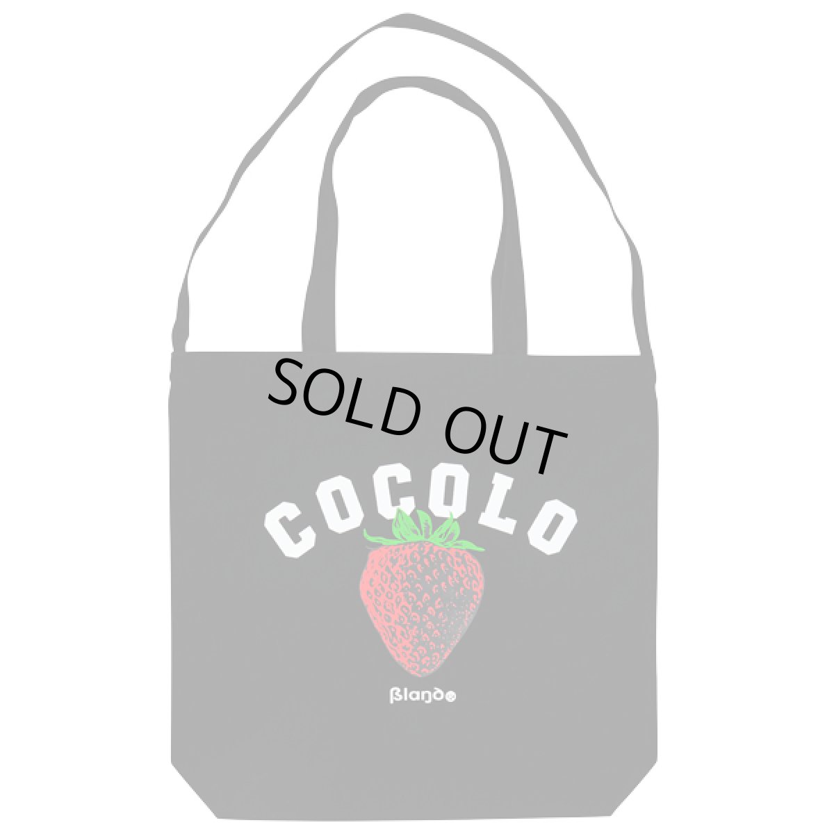 画像1: STRAWBERRY 2WAY TOTE BAG(BLACK) (1)