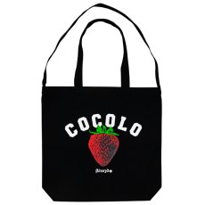 画像1: STRAWBERRY 2WAY TOTE BAG(BLACK) (1)