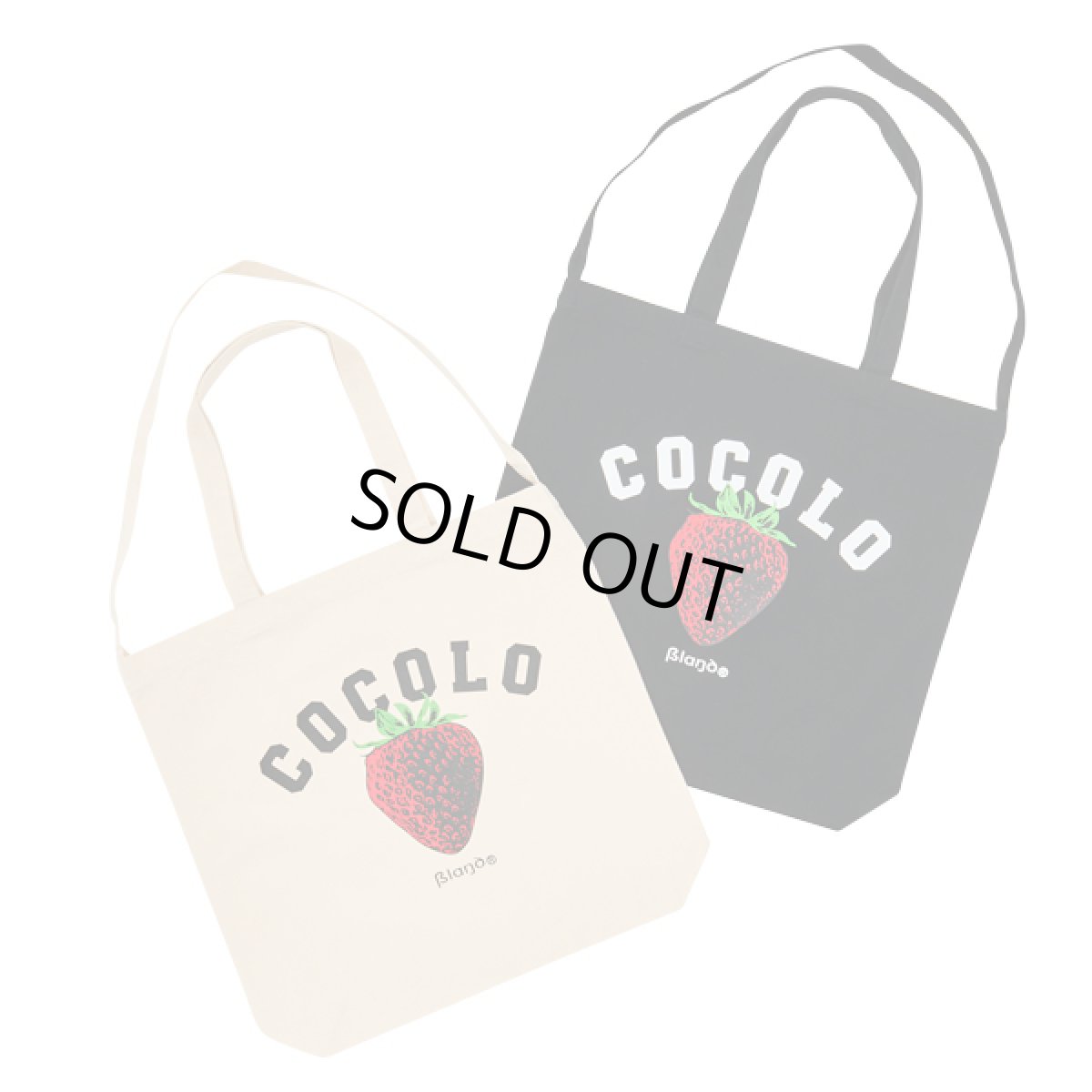 画像3: STRAWBERRY 2WAY TOTE BAG(BLACK) (3)