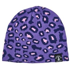 画像1: LEOPARD BEANIE(PURPLE/NAVY) (1)