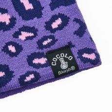 画像2: LEOPARD BEANIE(PURPLE/NAVY) (2)