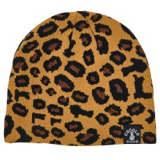 画像1: LEOPARD BEANIE(BROWN/BLACK) (1)