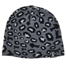 画像1: LEOPARD BEANIE(GRAY/BLACK) (1)