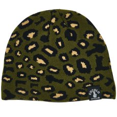 画像1: LEOPARD BEANIE(OLIVE/BLACK) (1)