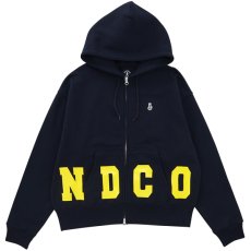画像1: NAME LOGO BOX ZIP HOODIE(NAVY) (1)