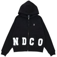 画像1: NAME LOGO BOX ZIP HOODIE(BLACK) (1)