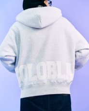 画像2: NAME LOGO BOX ZIP HOODIE(ASH) (2)