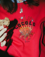 画像2: HEART DEVIL CREWNECK SWEAT(RED) (2)