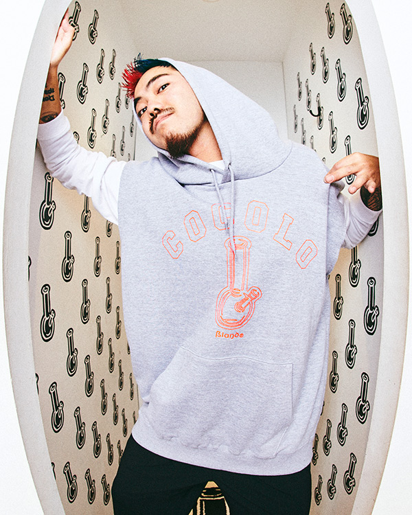 BONG CUT OFF HOODIE (GRAY) - COCOLOBLAND WEB STORE