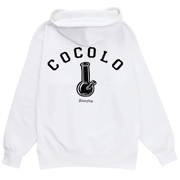 BACK BONG HEAVY HOODIE (WHITE) - COCOLOBLAND WEB STORE