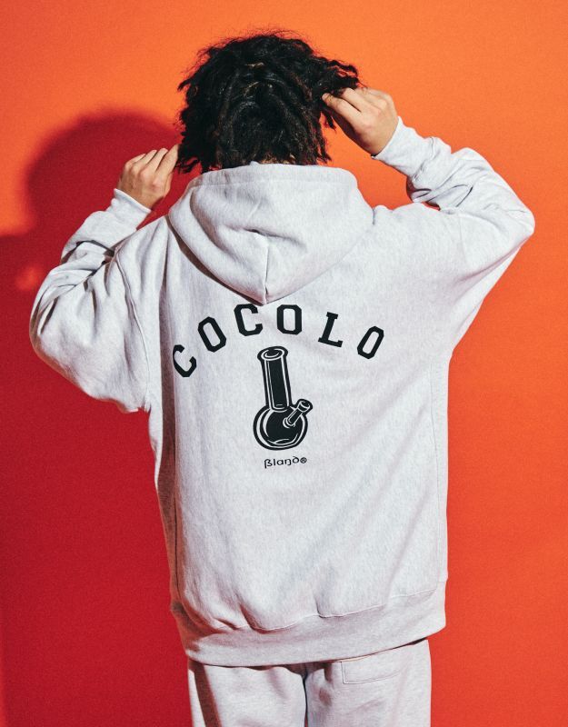 BACK BONG HEAVY HOODIE (ASH) - COCOLOBLAND WEB STORE
