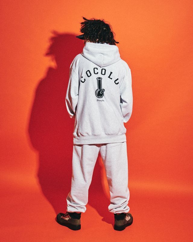 BACK BONG HEAVY HOODIE (ASH) - COCOLOBLAND WEB STORE