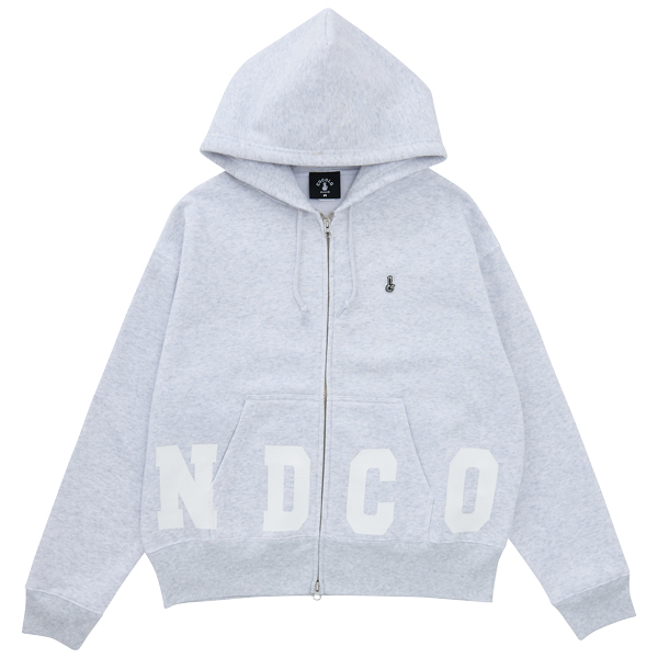 画像1: NAME LOGO BOX ZIP HOODIE(ASH) (1)