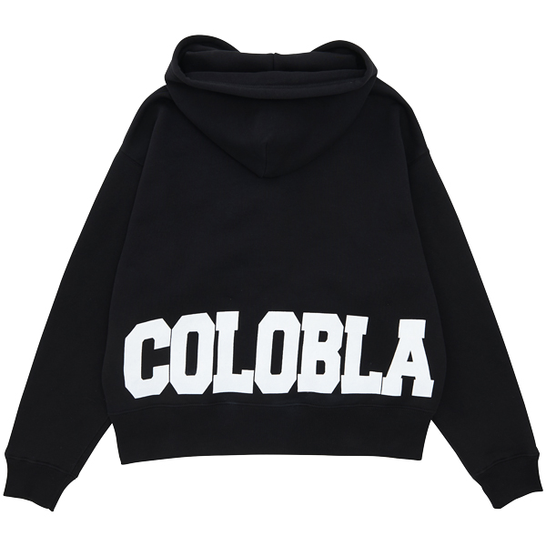画像3: NAME LOGO BOX ZIP HOODIE(BLACK) (3)