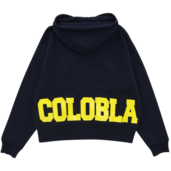 画像3: NAME LOGO BOX ZIP HOODIE(NAVY) (3)